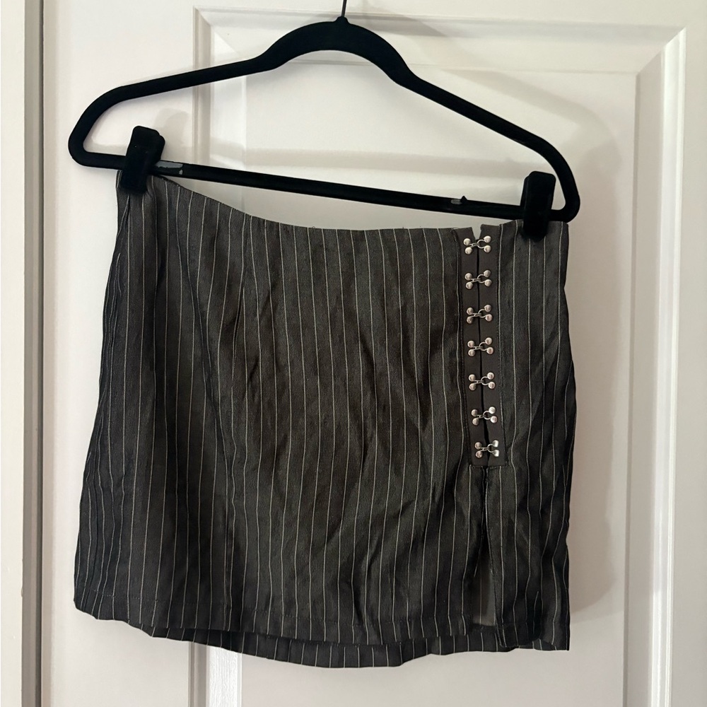 Princess Polly Black Pinstripe Mini Skirt